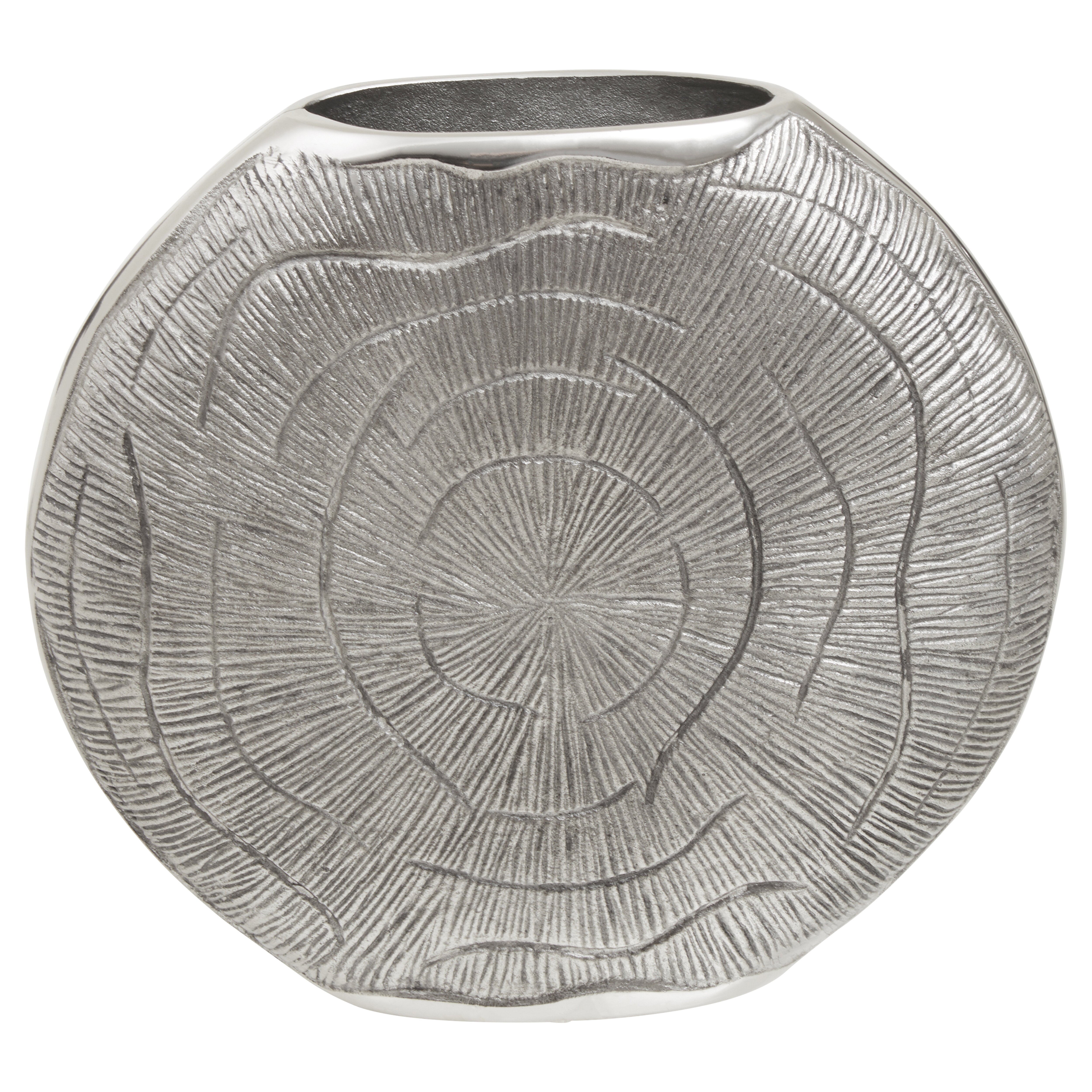 Alid Oak Wood Effect Silver Vase | Large